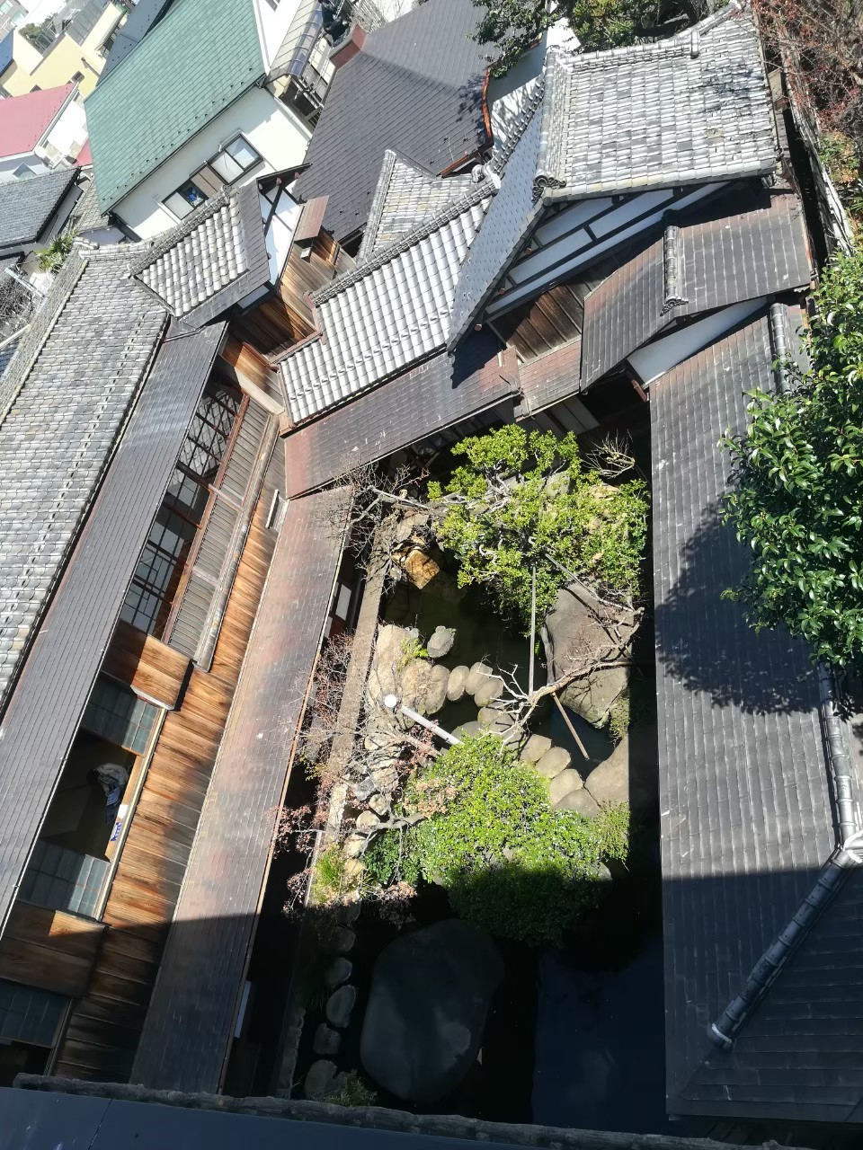 朝倉彫塑館　屋上から見た中庭
