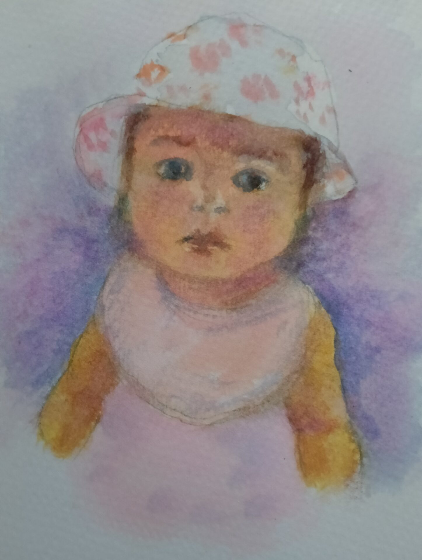 水彩画　子供